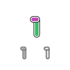 Logo art number 1, set of three playful numeral