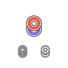 Logo art number 8, set of three playful numeral