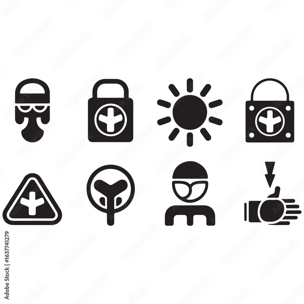 Poster this set of music icons is a vector illustration for web and app design, featuring symbols like a mi