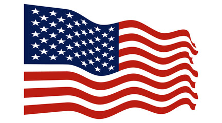 Fototapeta premium The flag of the United States of America Isolated on white background