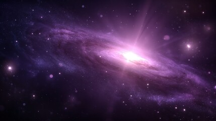 Obraz premium Vibrant Galaxy Illustration with Glowing Center, Swirling Nebula, and Starry Field for Science and Space