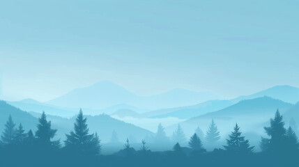 Obraz premium Breathtaking view of a mountain range with a spruce forest on a sunny day.