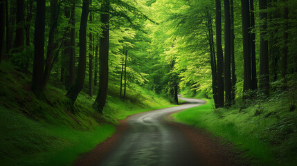 Obraz premium Green forest environment. Beautiful Forest