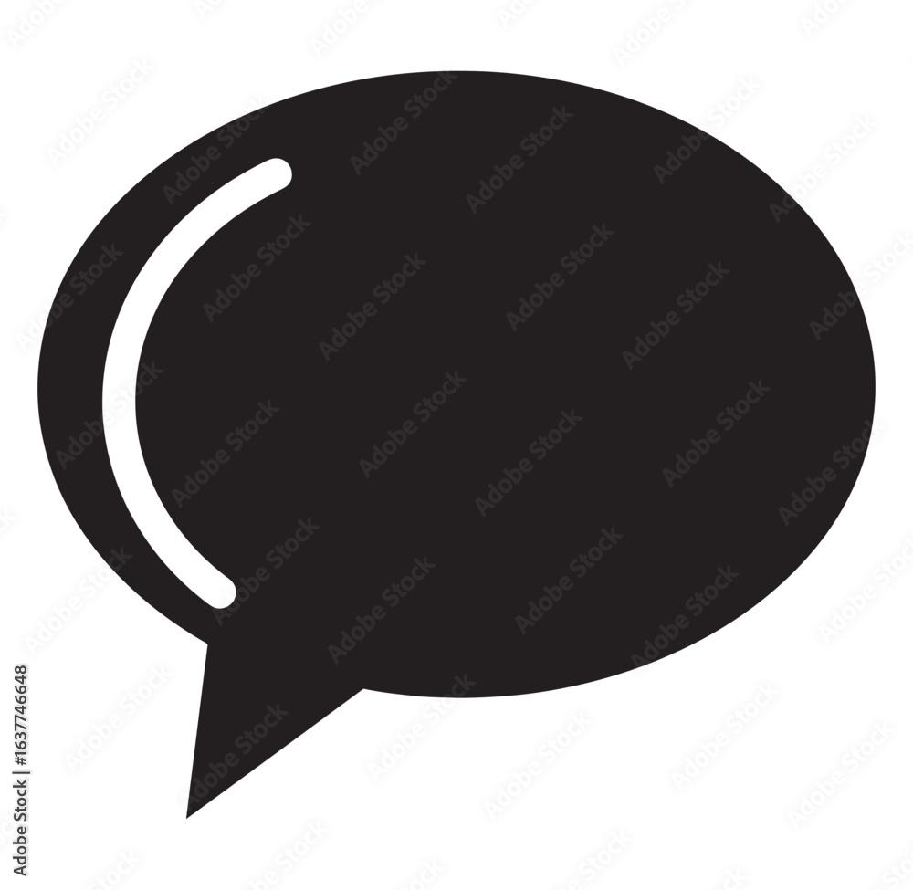 Poster simple black speech bubble symbol for communication and messaging concepts