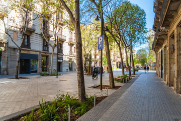 Superblock oder Superilla im Viertel Eixample, für Autos stark eingeschränkter Bereich der Stadt...