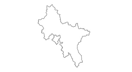 Obraz premium Discover your next adventure with this detailed outline map of a captivating region