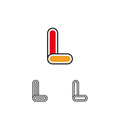 Logo art Letter L, set of three playful letter