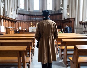 Man in a church interior
