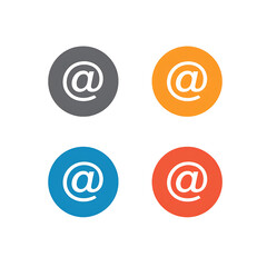 Obraz premium Email Icons At Symbol in Various Colors - Download Now!