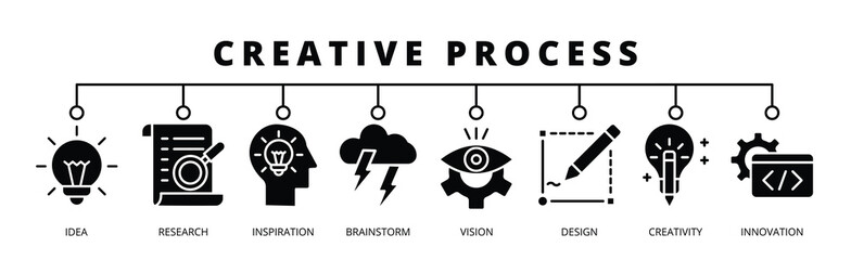 creative process banner web icon 