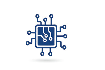 Fototapeta premium MICROCHIP Vector Icon Set. Internet of things Artificial Intelligence Data Micro Circuit Information Technology.
