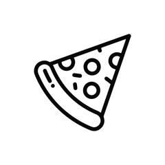 Pizza slice line icon vector. fast food symbol. Pizzeria food sign.