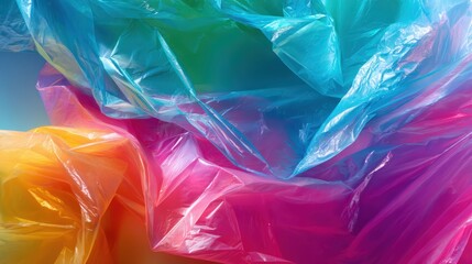 Colorful Abstract Plastic Bags: Creative Background Texture for Design, Environmental Awareness and Recycling Concepts