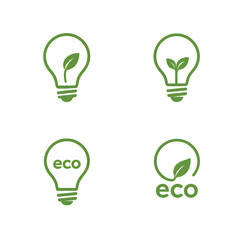 Green Lightbulb Logos Eco-Friendly Sustainable Design Icons for Your Brand