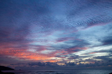奄美大島の夏の風景。空。雲。