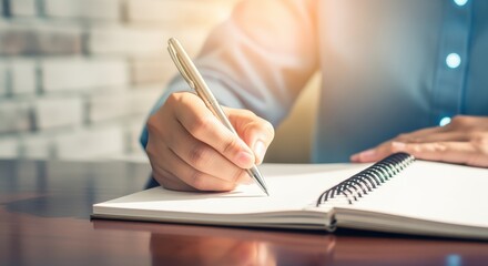 Hand Writing in Notebook with Pen, Business Planning and Strategy, Creative Writing, Journalism