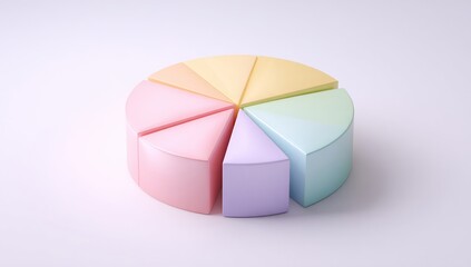 Obraz premium Pastel-colored pie chart