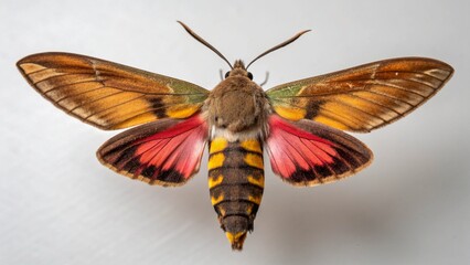 Hummingbird Hawk-Moth on studio background