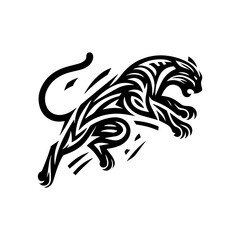 Obraz premium The Panther Tribe was jumping with a sharp line