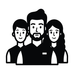 Family silhouette icon isolated on white background
