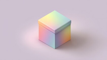 Obraz premium Colorful, square gift box, isometric view