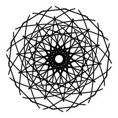 Fototapeta premium Fabric screen printing, tile work or tattoo designs, abstract art with lines that resemble flowers spread out in beautiful radial lines around the circle.