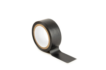 Insulating tape on a bright colored background. Set of different colors insulating tape. Reel...