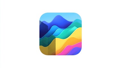 Colorful layered graphic design app icon
