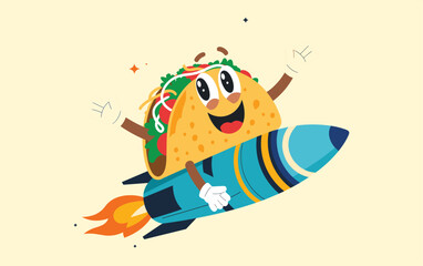 Taco vector design, vector illustration, Taco design, silhouette style.

