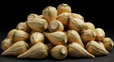 Beautiful capture of a closeup shot of a pile of sugar beets