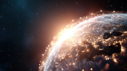 Obraz premium Global Connectivity: A High-Tech Depiction of Interconnected Networks and Worldwide Communication in a Digital Age