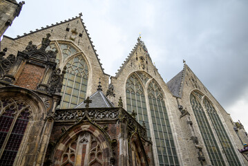 The Oude Kerk, Old Church is oldest building and church in De Wallen, main red-light district in Amsterdam, Netherlands
