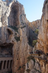 Pasarela suspendida en el desfiladero de los Gaitanes, Andalucía