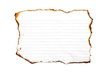 Burned paper with lines, perfect for design and creative projects on transparent background