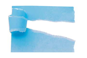 Light blue torn paper isolated on transparent background