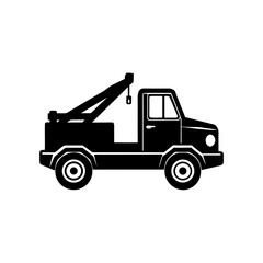 Naklejka premium Silhouette tow truck on transparent background