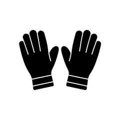 Obraz premium Pair of black gloves on transparent background silhouette