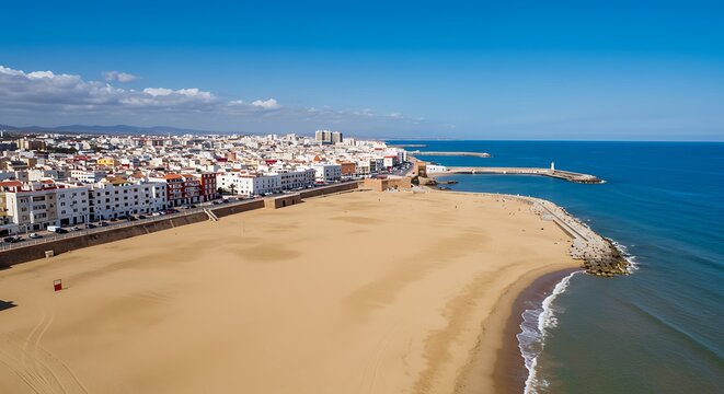Scenic view of a view of ceuta from a moroccan beach