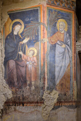 Fresco by a Sienese painter, late 13th century, in the Crypt of Siena Cathedral, Siena, Tuscany,...