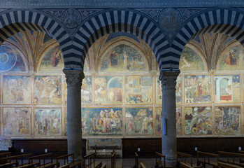 Fresco cycle by Bartolo di Fredi in the Collegiate Church of Santa Maria Assunta, San Gimignano,...