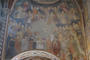Fresco of Paradise by Taddeo di Bartolo in Collegiata di Santa Maria Assunta, San Gimignano, Italy,...