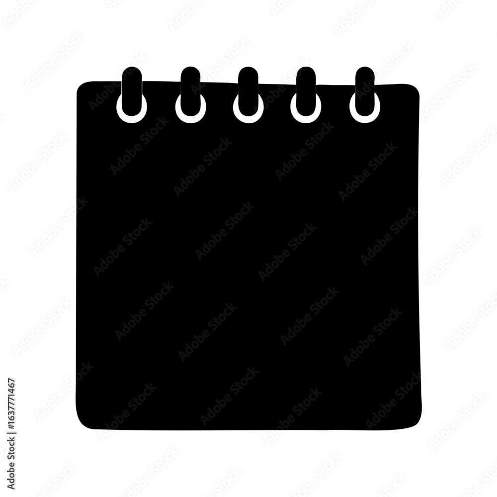 Poster silhouette of a notepad with ring binding, perfect for notes or reminders