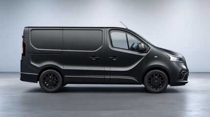 Sleek Black Van for Business and Delivery Services, Modern Vehicle for Transportation