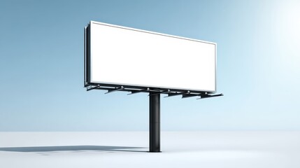 Obraz premium Blank Billboard Mockup Against Blue Sky: Ideal for Advertising, Marketing, and Outdoor Promotion Campaigns