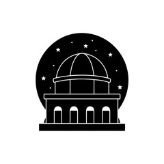 Dome and starry sky on transparent background silhouette