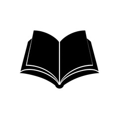 Open book silhouette on transparent background