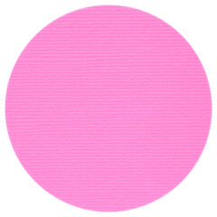 blank design element: circle made of pink striped craft paper against white background