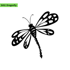 A bold dragonfly icon logo showcasing a dragonfly with tribal patterns, representing strength and cultural heritage in a striking and artistic design.