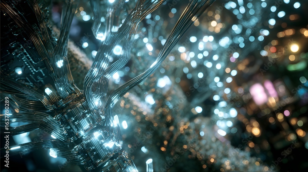 Poster mesmerizing display of brilliant light reflections and captivating sparkling glitter creating a fest