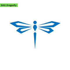 A serene dragonfly logo vector design featuring a dragonfly hovering above water, symbolizing tranquility and reflection in a calming and elegant style.